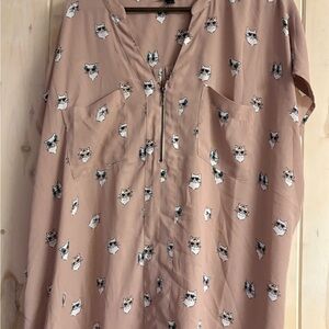 torrid Blush Pink Cat-Print Top 3